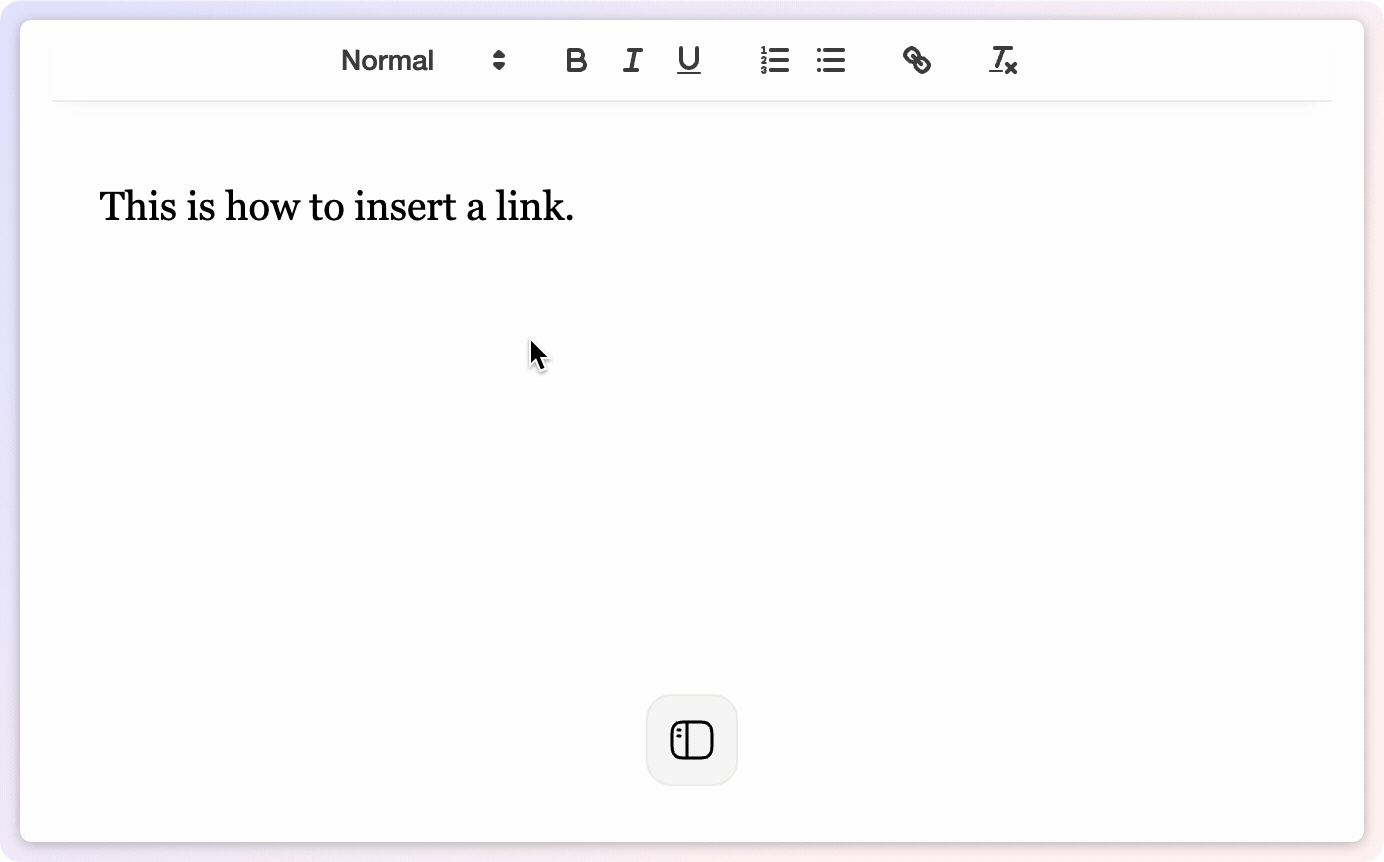 How to insert a link in Online Writing App