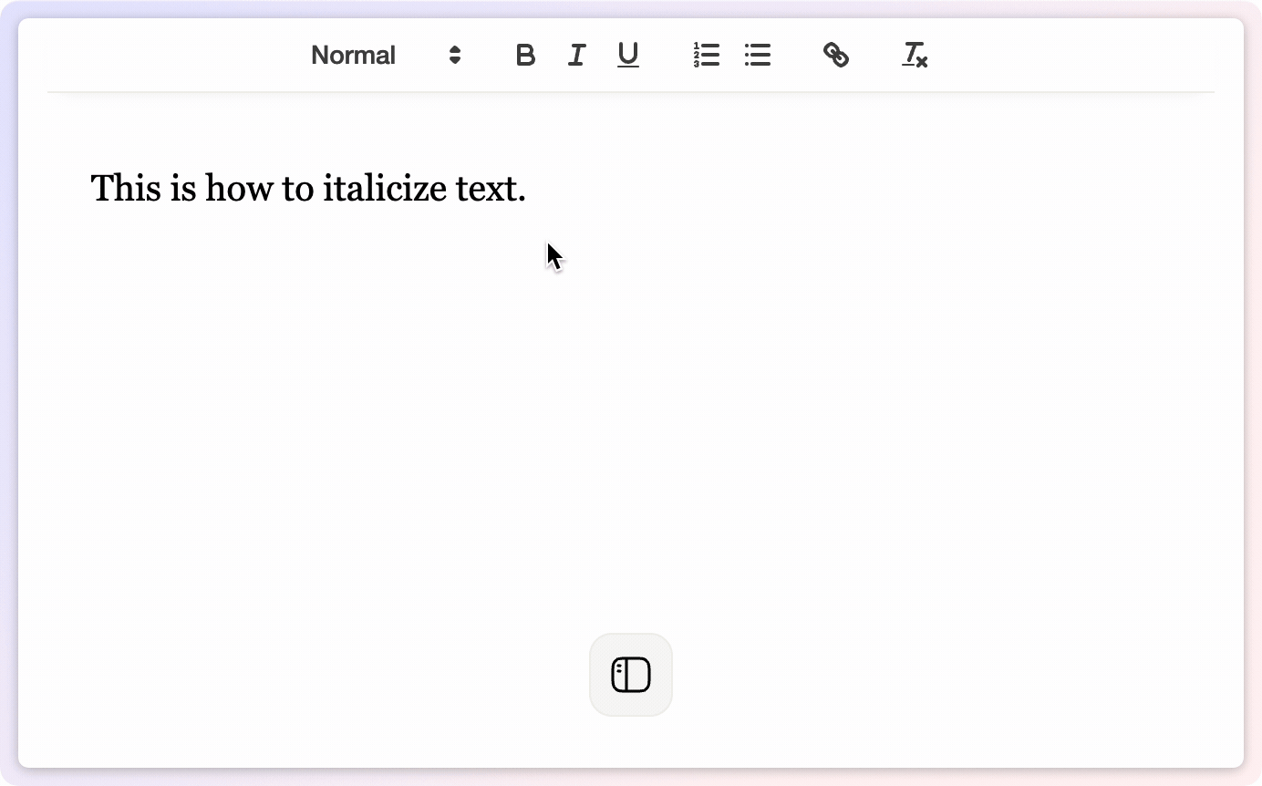 How to italicize in Online Writing App